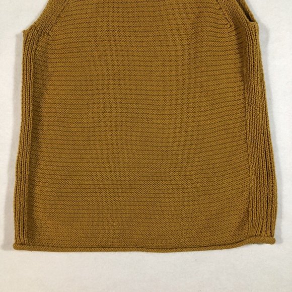 Madewell Womens XXS Chunky Knit Sweater Tank Top Ribbed Fall Gold Mustard - Picture 6 of 10